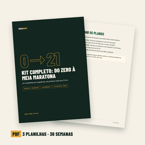 Kit completo de planilhas de corrida em PDF
